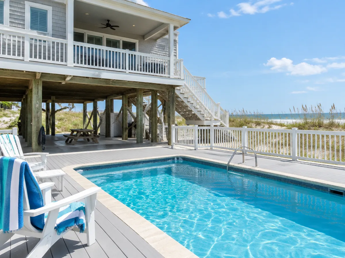 Coastal pool deck coating at a vacation rental home in Myrtle Beach, SC