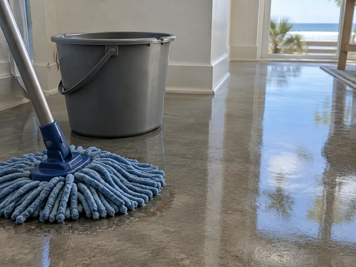 Commercial concrete polishing in a warehouse in Myrtle Beach, SC