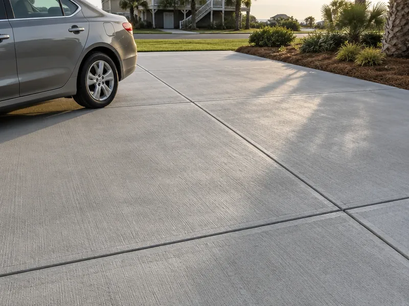 Concrete crack and spalling repair ground flush on a slab in Myrtle Beach, SC