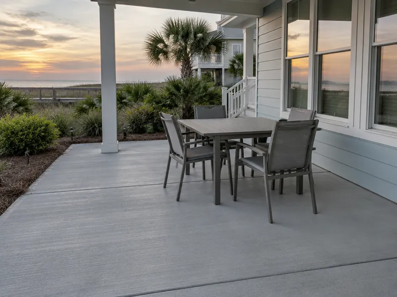 Concrete resurfacing overlay on a front walkway in Myrtle Beach, SC