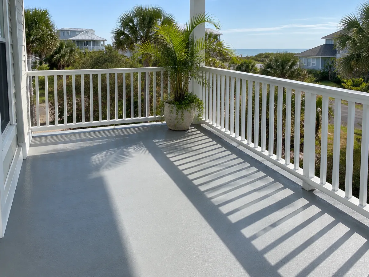Coated front porch and steps of a home in Myrtle Beach, SC